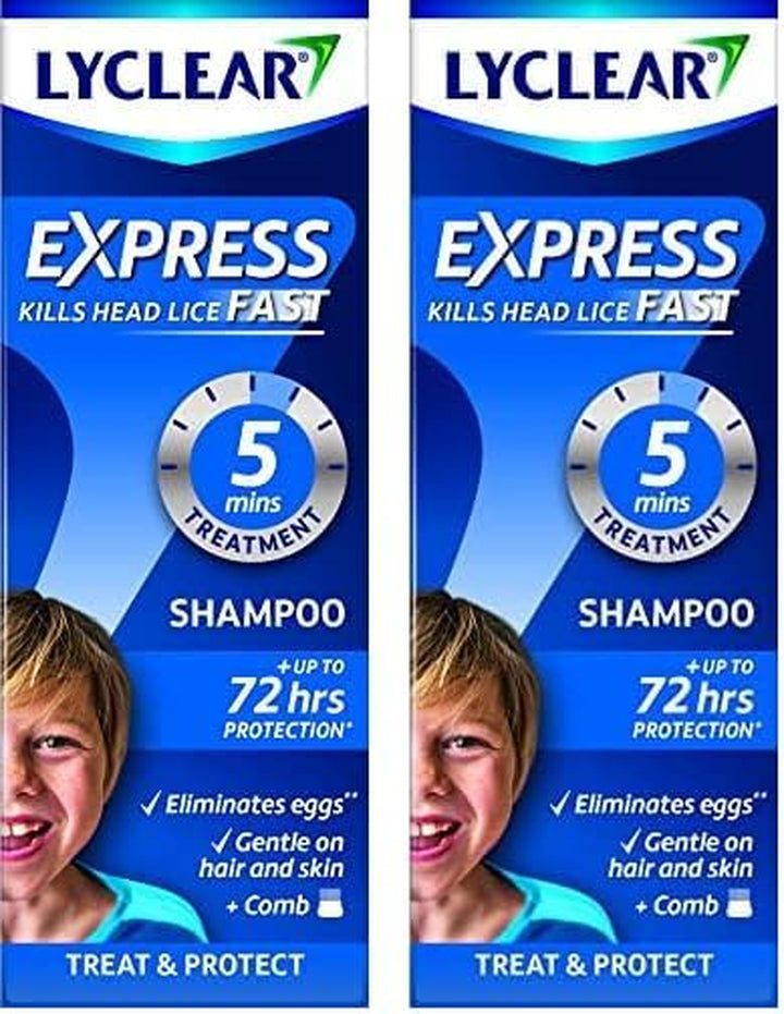 Express Treat & Protect Shampoo - Kills Head Lice & Eggs – Effective in Just 5 Minutes on Head Lice - Helps Protect for Up-To 72 Hours* & Washes Hair – 200Ml Shampoo Format