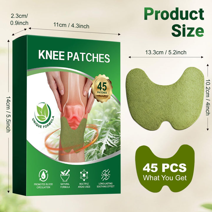 Knee Pain Relief Patches,Pain Relief Patches,45Pcs Wormwood Knee Patches for Pain Relief Herbal Knee Heat Pads for Arthritis Joint & Muscle Soreness Fast Acting Herbal Pain Relief Knee Plasters