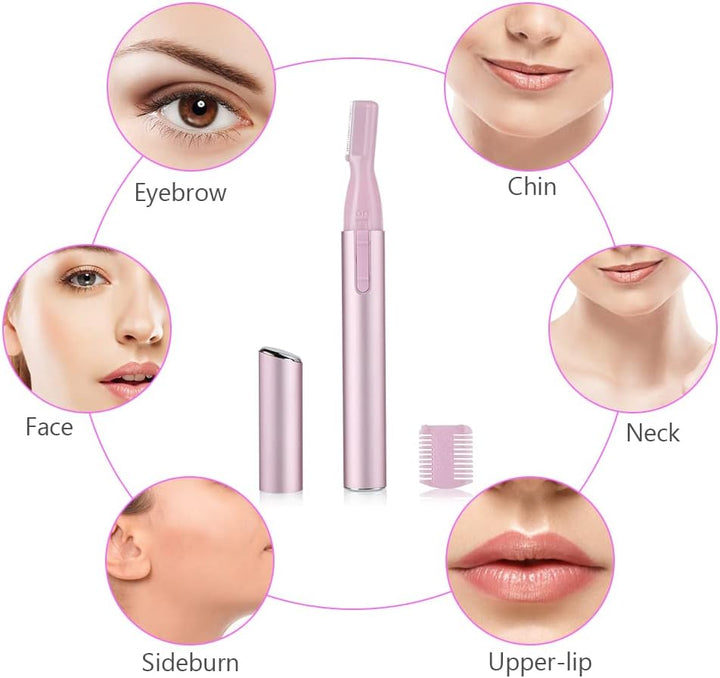Eyebrow Hair Removal for Women Men, Upgraded Mini Portable Eyebrow Trimmer, Painless Face Hair Shaver Electric Eyebrow Razor for Brows Face Cheek Lips Peach Fuzz