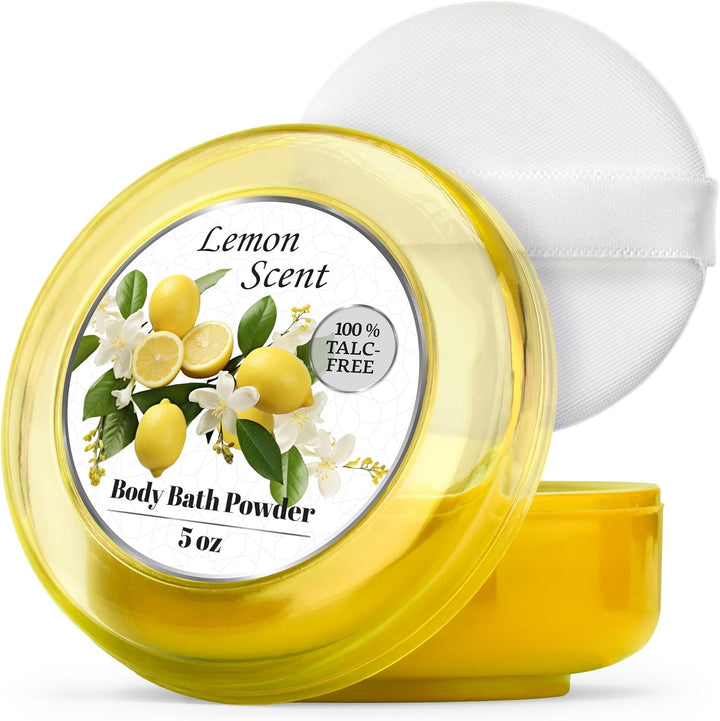 1 Pack Body Powder for Women with Puff, 100% Talc-Free, Elegant Rose Petals Scented Dust, after Bath for Soft Skin, Extra Large,(5Oz)