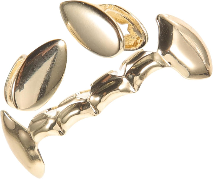 5 Sets Hip Hop Vampire Mouth Grills Copper Fake Teeth Halloween Cosplay Costume Accessory Funny Fashion Party Props for Men