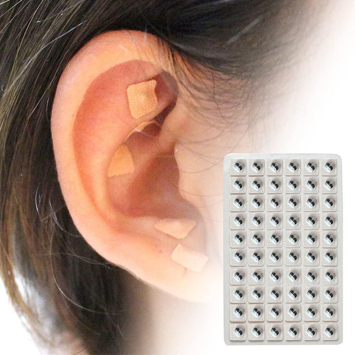 600 Pcs Acupuncture Vaccaria Ear Seeds Disposable Ear Press Seeds Acupuncture Vaccaria Massage Bean Ear Press Patch Use for Ear(10 Sheets)