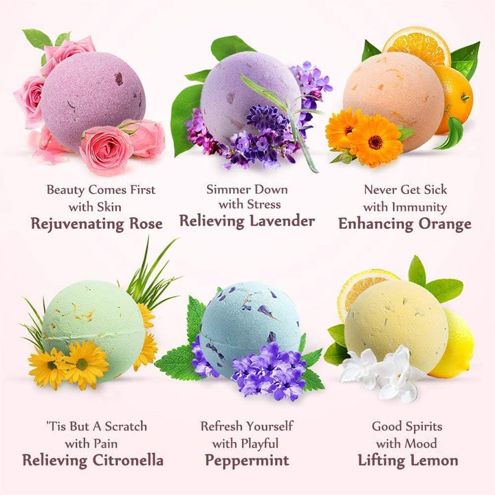 Bath Bombs Gift Set,  Natural Vegan Spa 12 Fizzy Bubble Bath Bomb Kit with Different Organic Essential Oils，Birthday Gift Idea for Her, Women, Men, Kids and Teen Girls