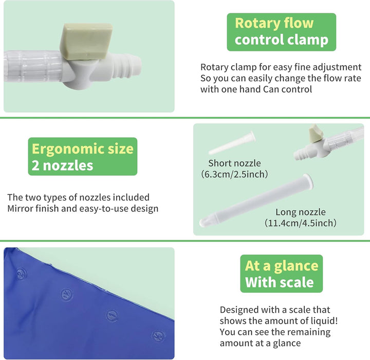 Enema Bag Kit Home Coffee Enema Irrigator Set Travel Enema Set for Men and Women Colon Cleaning 2 Litre