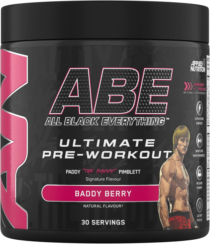 ABE Pre Workout - All Black Everything Pre Workout Powder, Energy & Physical Performance with Citrulline, Creatine, Beta Alanine (375G - 30 Servings) (Tropical)