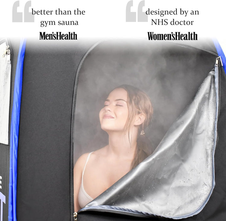 Portable Sauna Steam Tent | Full Size Home Personal Sauna Steam Detox Room | Infrared Touchscreen 1000W 2.6 Litre Generator | Including Chair & 2X Protective Floor Mats | Men & Women