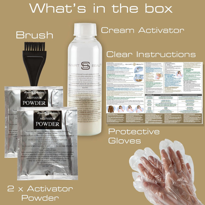 No.1 Bleach Kit for Dark Hair, Smart Blonde Hair Bleach, Hair Lightener for Dark Hair, Perfect for Hair Highlighting, Ideal Preparation for Vibrant Pastel Hair Colour, Vegan, Cruelty Free