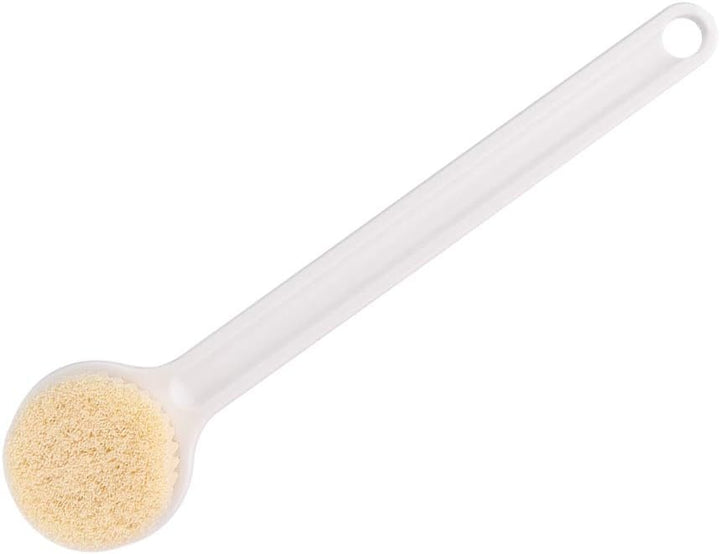 Long Handle Soft Hair Bath Brush for Deep, Exfoliating Body Scrubber & Shower Brush – Ergonomic Design for Comfort and Ease (White)