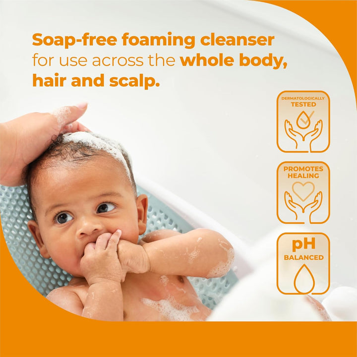 Baby Gentle Wash 500Ml - with Vitamin B3 & Glycerin, Delicate Soap-Free, Ph-Balanced for Everyday Use Suitable for Face, Body & Hair, Body Wash for Sensitive Skin, Eczema, Psoriasis, Bath