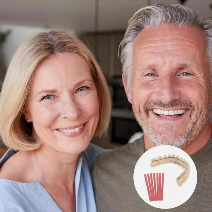 1 Pair of Denture Repair Kit,False Teeth Set,Clip in Veneers Teeth,Soft Denture Reline Kit,Denture Kit for Repair Missing Teeth,Dentures False Teeth Set for Adults,Comes with 7 Red Wax Sheets