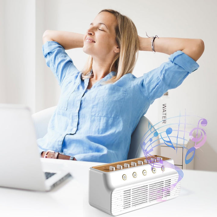 White Noise Machine, Soothing Sounds and Night Lights Sleep Sound Box 8 Nature Sounds Mixer Soothing Sounds Therapy USB White Noise Sound Machine with Timer for Sleeping at Home Yoga