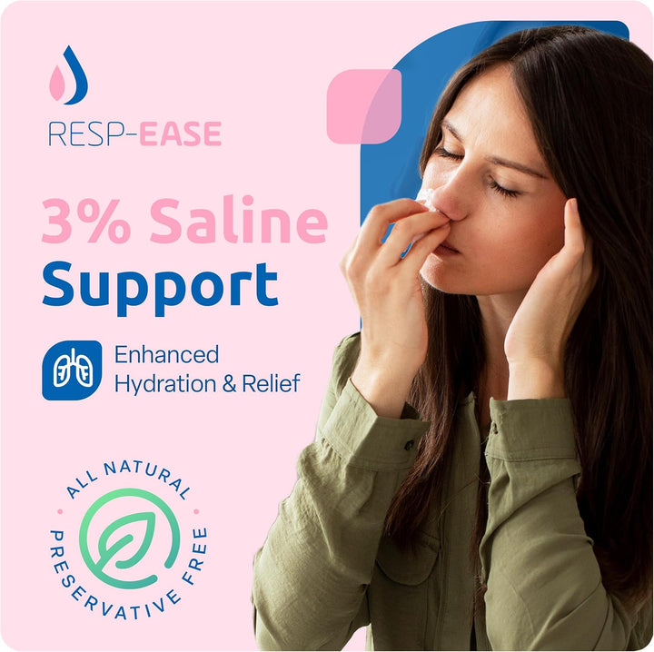 3% Sterile Hypertonic Saline Solution for Inhalation via Nebuliser - Helps Clear Airways and Congestion from Lungs - 60 X 4Ml Vials - Strong Nebuliser Saline Solution