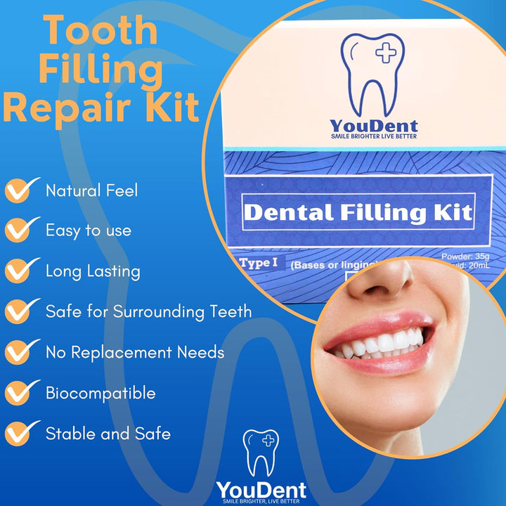 Tooth Filling Repair Kit | Tooth Repair Kit | Dental Repair Kit | Glass Ionomer | Filling Kit for Teeth | Dentist Tools, Dental Glue, Dental Filling | Glass Repair
