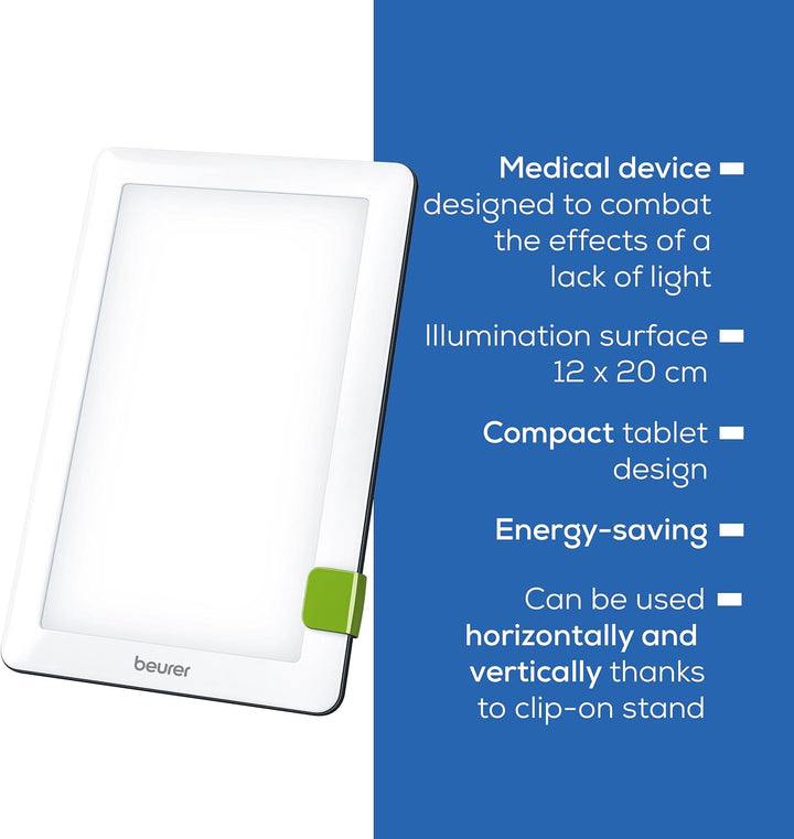 TL30UK SAD Lamp | Helps Combat Seasonal Affective Disorder | Daylight Therapy Lamp with 10,000 Lux | Adjustable Stand and Travel Bag | Uv-Free LED Light Therapy | Medical Device