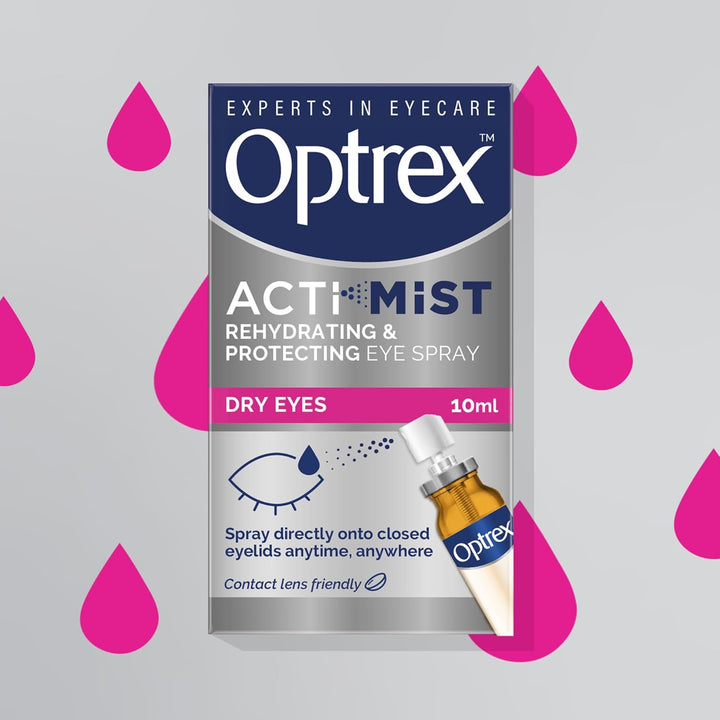 Actimist, Dry Eyes, 10Ml, Rehydrating & Protecting Eye Spray ,Instant, Long-Lasting Relief, Dual Action Relief for Tired, Dry Eyes, Treatment for Discomfort and Fatigue, Easy to Apply