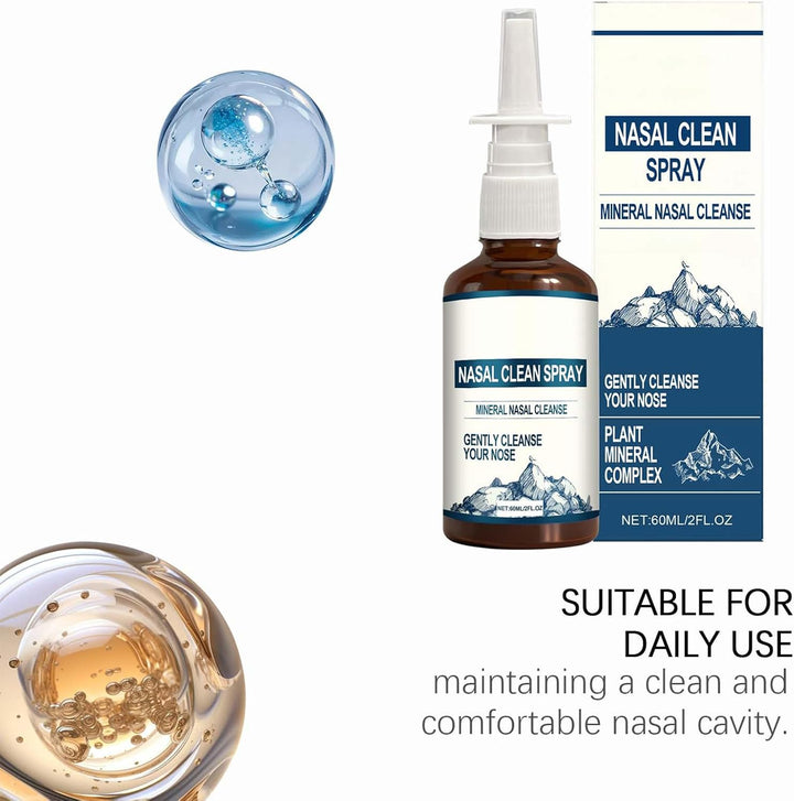 Nasal Cleansing Spray, with Hydrating and Soothing, 3.6X11.7Cm, Congestion Relief Spray, Cleansing Nasal Solution, Supports Healthy Breathing, for Men, Adults, Home, Travel