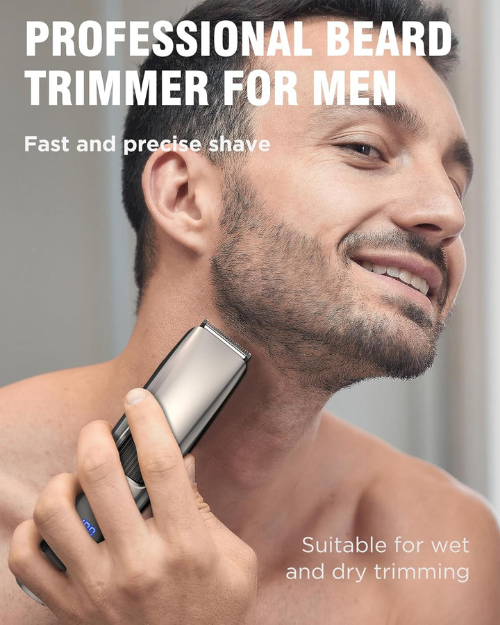 Beard Trimmer Men, Hair Clippers Men Electric Shavers with Zoom Wheel(1-10Mm), Cordless Hair Clippers with Battery Indicator,Electric Razor USB Rechargeable Facial Hair Trimmer,Body Hair Grooming Kits