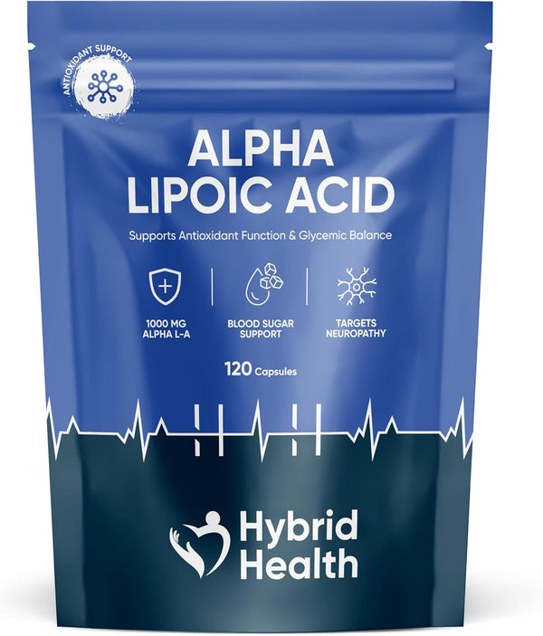 Alpha Lipoic Acid 1000 MG Supplement | 120 High Strength ALA Capsules | Free from Artificial Preservatives | Vegan Non-Gmo | 2 Months Supply