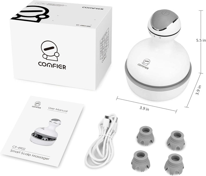 Cordless Hair Scalp Massager, Electric Head Massager with Kneading 84 Massage Nodes, Handheld Portable Head Scratcher Massager for Hair Growth, Deep Clean and Stress Relax, Gifts for Women Men