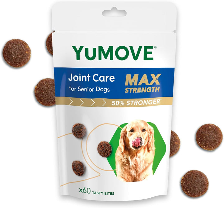 Max Strength Joint Supplement for Senior Dogs, Essential Dog Hip and Joint Aid for Senior Dogs with Glucosamine, Chondroitin, Green Lipped Mussel, Aged 8+, 60 Chews
