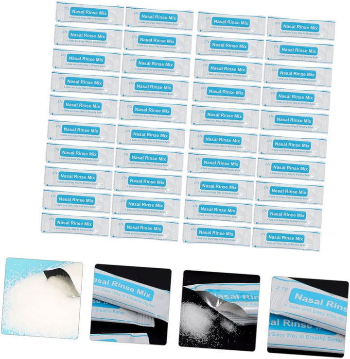 Nasal Cleaning Salt Packets 80Pcs 2.7G Physiological Saline Iodine-Free Fast Dissolving Nasal Cavity Protector for Sinus Relief and Blocked Nose Care