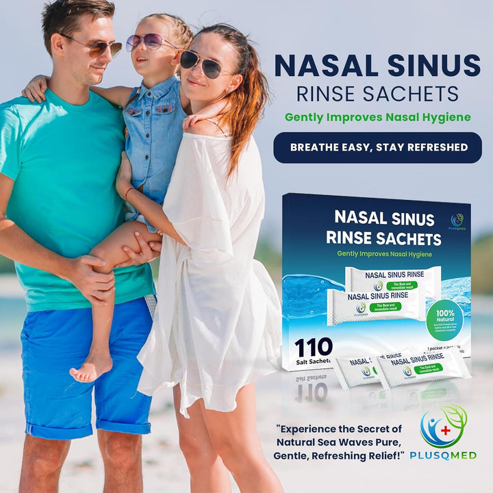 Sinus Rinse Sachets- Pre-Measured Packets for Neti Pot and Squeeze Bottle-100% Natural Sea Salt Istonic Formula,Drug-Free Nasal Irrigation,Sinus Congestion Relief-