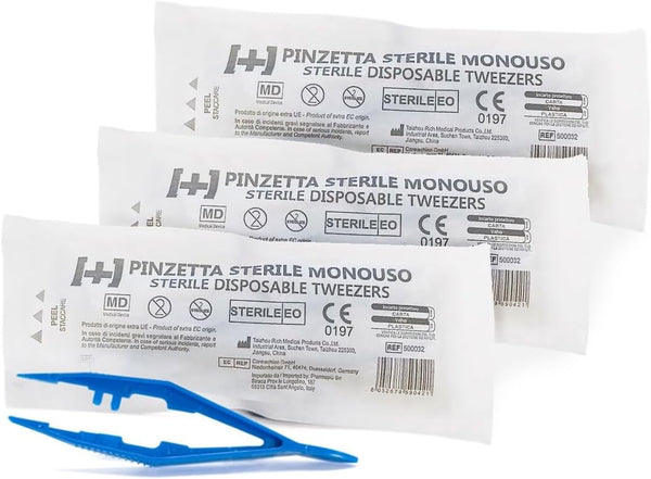 3 Pcs Medical Tongs STERILE Plastic Disposable Polypropylene - Surgical Medical Tweezers