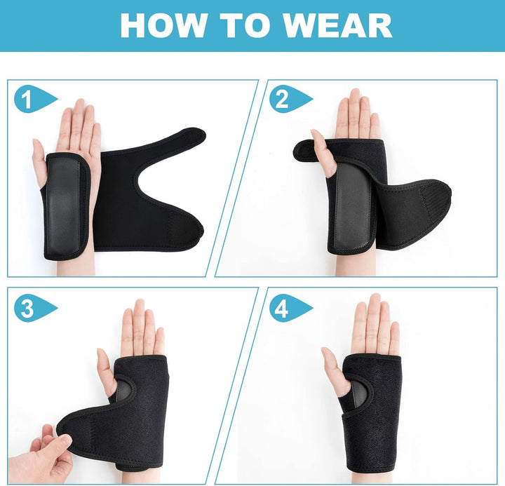 Adjustable Wrist Strap Carpal Tunnel Compression Splint Relieves Pain, Sprains, Tendonitis and Joint Pain, Breathable Brace Provides Wrist Support (Left)