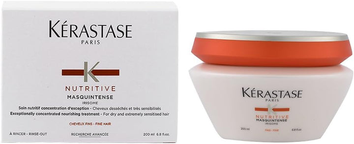 Kérastase Nutritive, Deep Nutrition Soft Mask for Very Dry and Damaged Fine to Medium Hair, Enriched with Niacinamide and Plant-Based Proteins, Conditions and Adds Softness and Shine, Masquintense