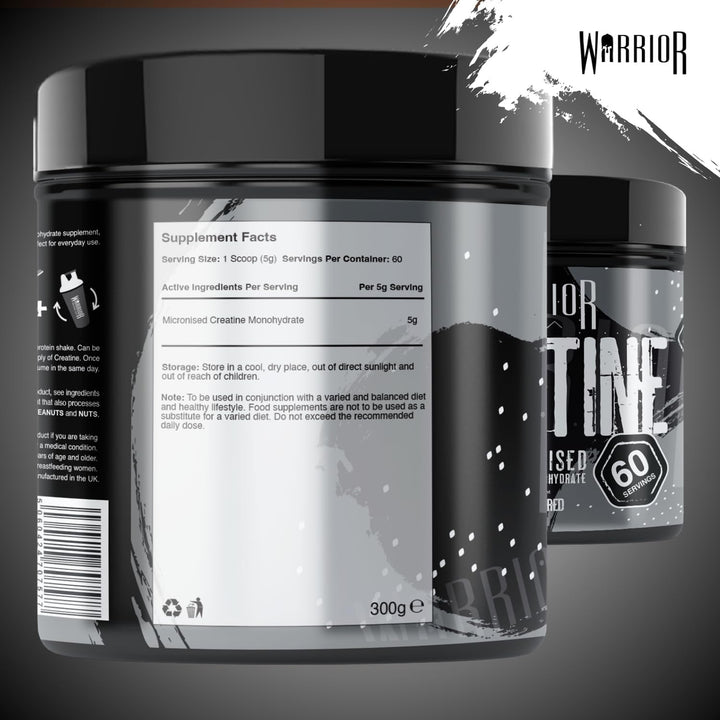 Creatine Monohydrate Powder 300G - Pure Micronised Creatine Powder Supplement - 60 Servings - Vegan - for Men & Women - Pre & Post Workout Strength, Muscle Growth & Recovery (Unflavoured)