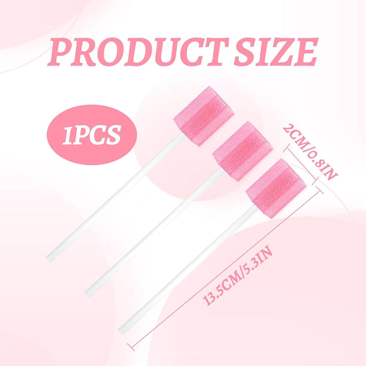 Oral Mouth Swabs Sponges,30 PCS Mouth Sponges on Stick for Hydration,Oral Care Sponge Swab Disposable,Mouth Swabs for End of Life Care Dental Care Kit Foam Swab Sticks for Oral Care (Pink)