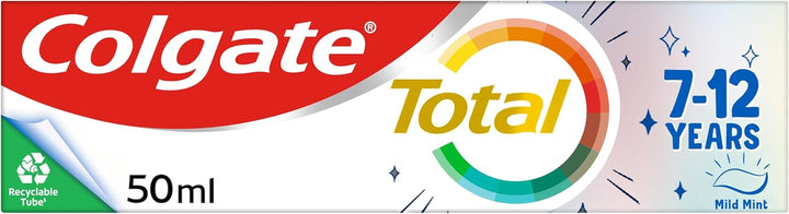Total Toothpaste for Kids 7-12 Years - 4 Pack 50Ml Tubes - Whole Mouth Protection - Mild Mint Flavour - Fluoride Toothpaste