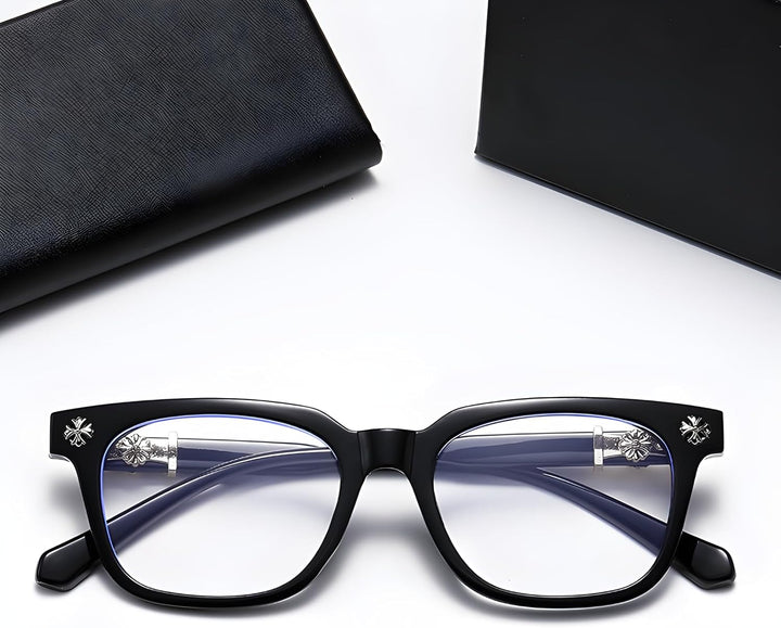 Classic Black Glasses, Eyeglasses for Men and Women, Thick Square Frame Eyewear