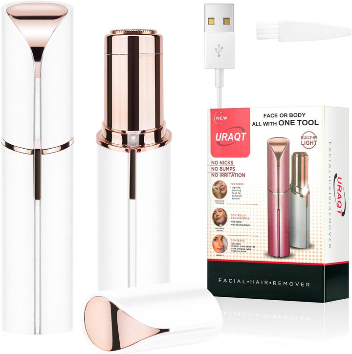 Facial Hair Remover for Women, Painless Face Hair Trimmer, Rechargeable Mini Epilator Lady Shaver Portable Electric Razor for Lips Face Body Peach Fuzz