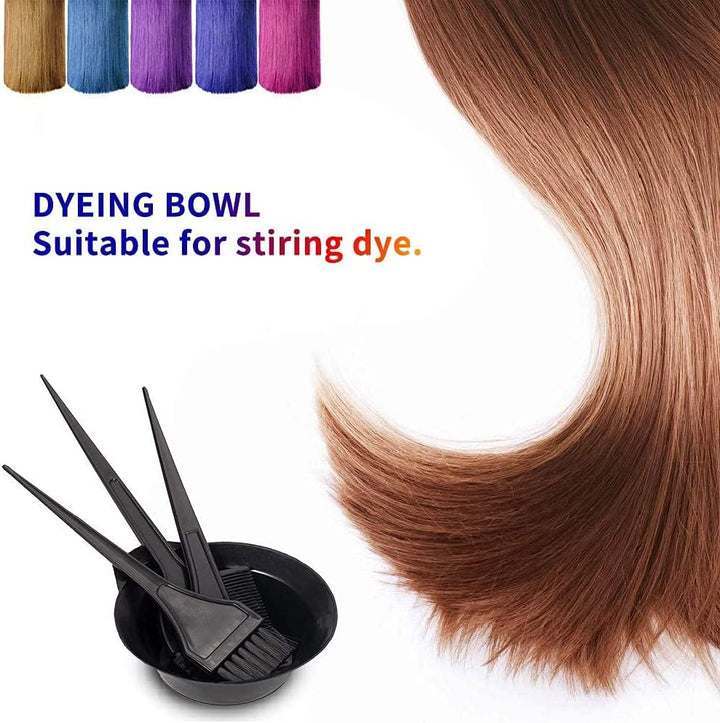 Hair Dye Set Colouring Tint Tool Brush Kit and Bleach Mixing Bowl Set Double-Sided Colouring Comb and Bowl Set Kit Diy Salon Professional Hairdressing & Highlighting Kit for Men Women & Girls (4 PCS)