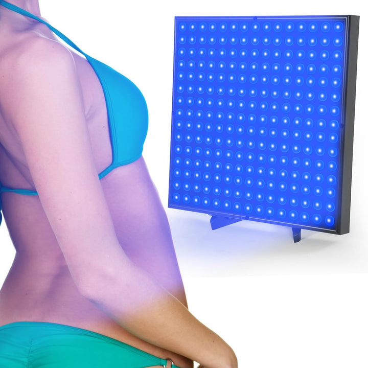 Tanning Lamp for Home, 45W Sun Lamp for Face and Body, 460Nm Full Blue Lamp Skin Tanning Light with 225Pcs Leds, Portable Self Tanner Light with Hanging Ring Hook, Adjustable Tripod and Goggles