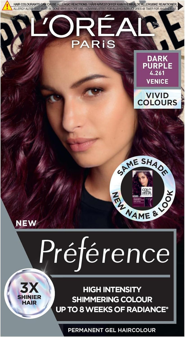 Paris Permanent Hair Colour, Long-Lasting Shine and Intense Colour, for up to 8 Weeks, Preference Vivids (Colorista), Bright Red 8.624, X1 Pack