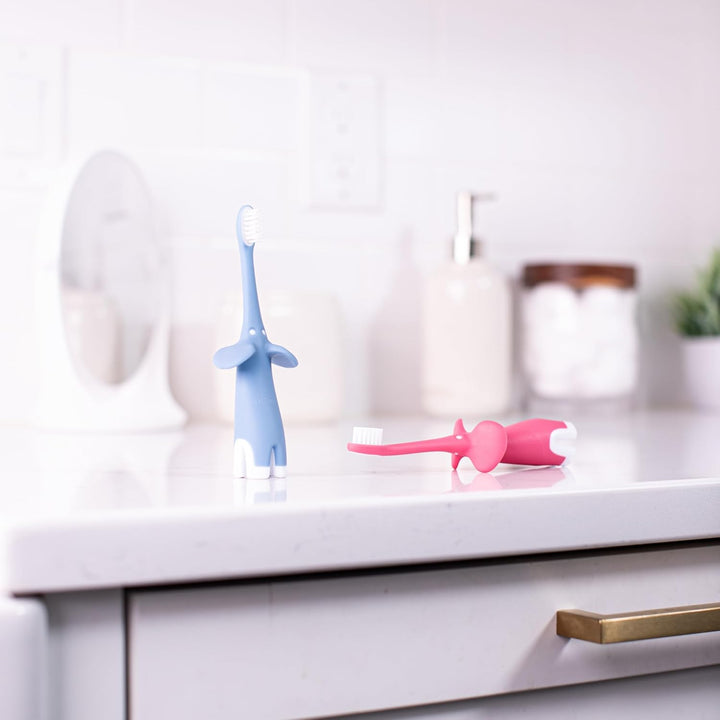 Natural Flow Infant Toothbrush, Toothpaste Combo Pack, Pink