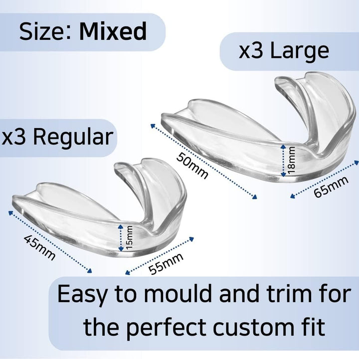Easy Mouldable Mouth Guard for Teeth Grinding, 6 X Mixed, Protect Tooth Enamel, Grinding Teeth Night Guard for Sleeping, Bruxism Clenching Gum Shield for Sleep, Dental Guards for Women Men