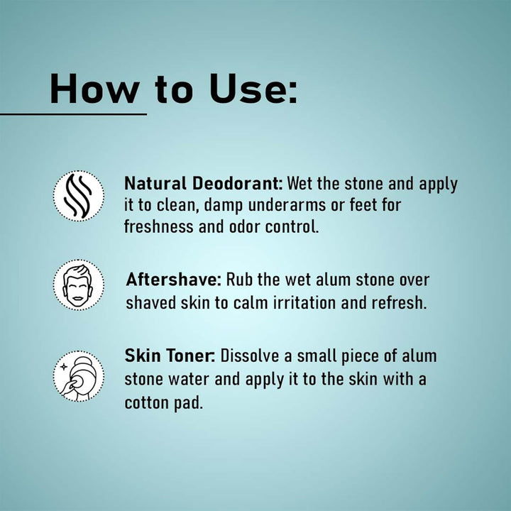 Mi Nature Potassium Alum Stone 500G |Phitkari Block| Pure Fitkari for Post Shave Care | Skin Care & Multiple Uses| Natural Deodorant