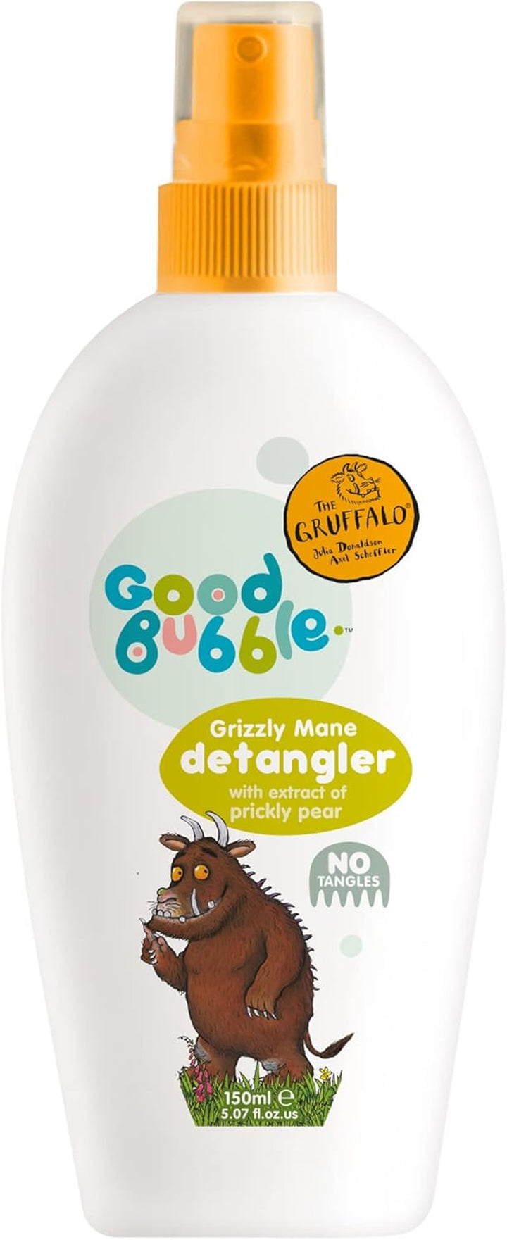 Gruffalo Hair Detangling Spray with Prickly Pear Extract and Tea Tree Oil 150Ml - Silicone-Free Hair Detangler for Knots & Tangles - Detangles & Smooths