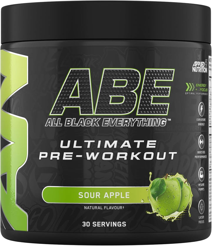 ABE Pre Workout - All Black Everything Pre Workout Powder, Energy & Physical Performance with Citrulline, Creatine, Beta Alanine (375G - 30 Servings) (Candy Ice Blast)