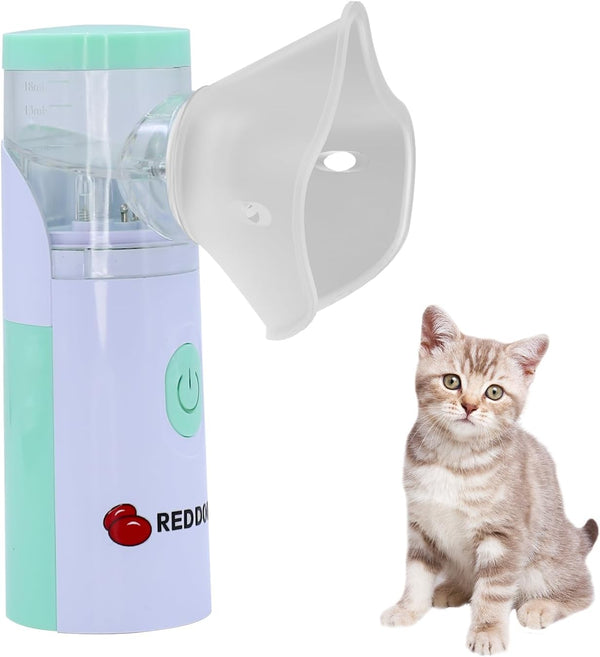 Portable Pet Nebulizer for Cat with Mask, Handheld Mesh Nebulizer for Cat, Low Noise, USB Operated for Home & Office Use, Fit for Pet Breathing Problems