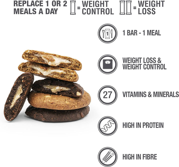 One Meal +Prime Soft Baked Cookies & Cream - Tasty Meal Replacement with Vitamins and Minerals - High in Protein - High in Fiber - No Added Sugar - 12 X 70G