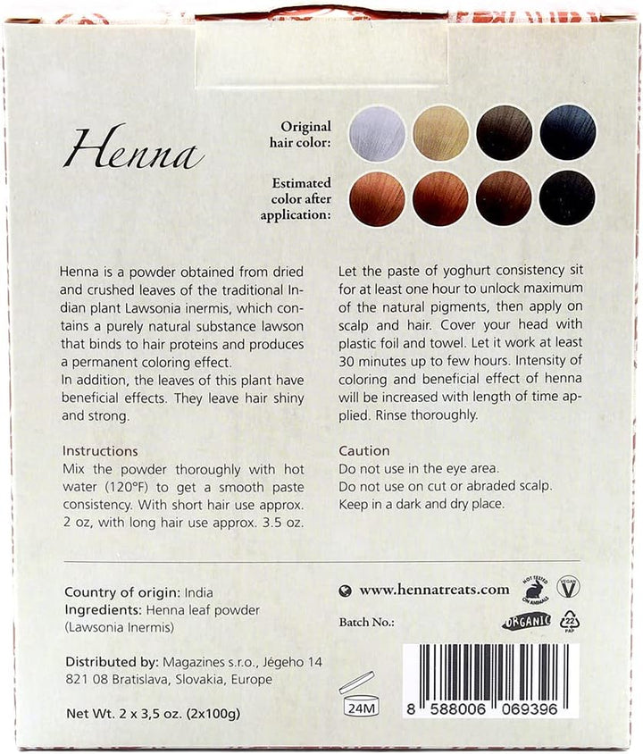 Henna Powder - Red Hair Dye - Fresh and Pure Organic - 200G -  (Copper Red, 200G)