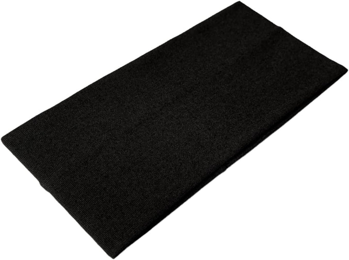 Extra Wide Headbands 11Cm Plain Stretchy Kylie Head Band 2 Pack Unisex Bandeau Headbands for Women & Men Soft Hairbands Yoga Bandana Headband (Black)