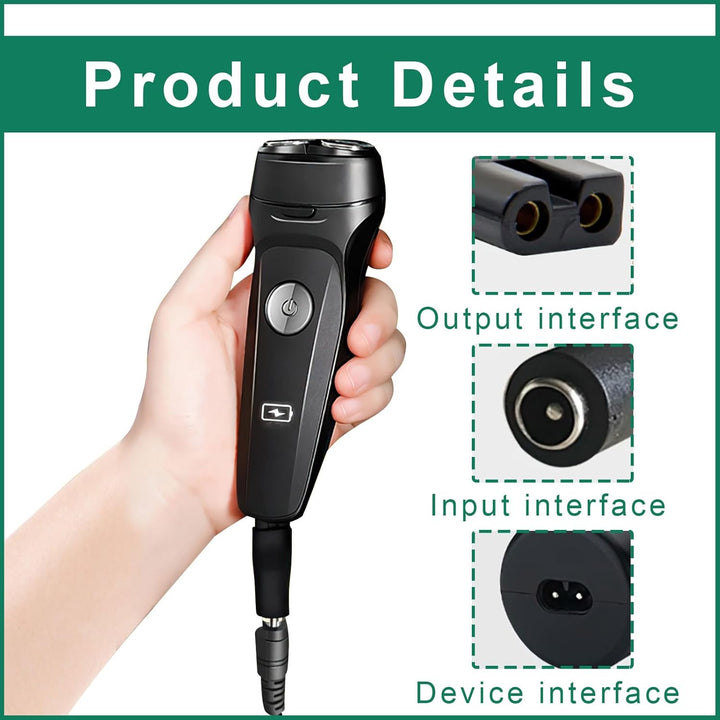 7Pcs Shaver Charger Kit - 5V USB Power Cord Replacement for Electric Hair Clippers, Beard Trimmers, Shavers, Beauty Instruments, Desk Lamps, Purifiers