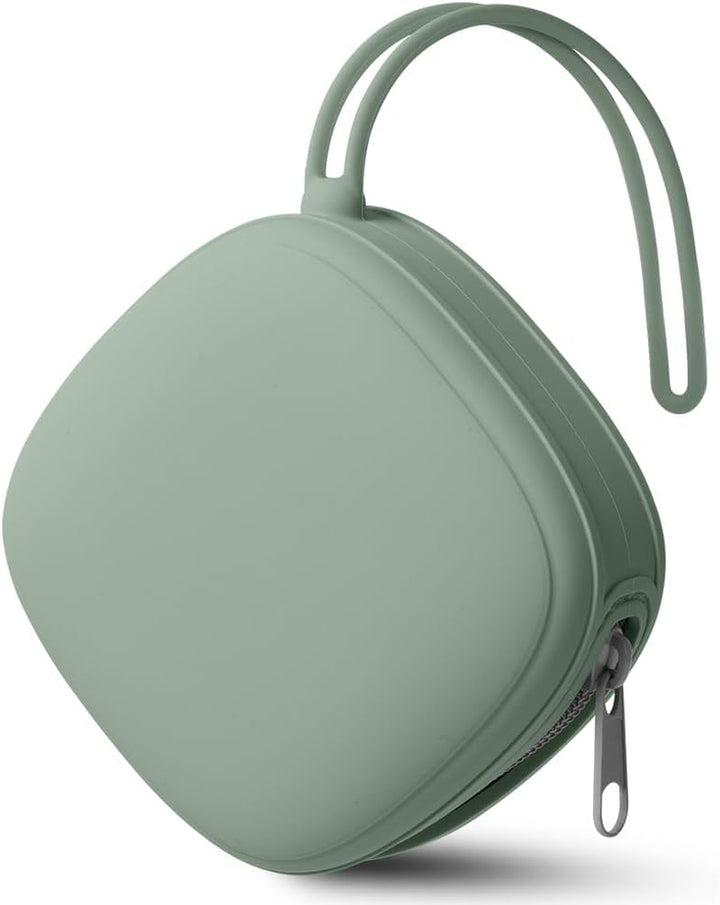 Dummy Holder Case, Silicone Dummy Holder Case, Baby Dummy Holder Case, Square Pacifier Holder Case, Portable Soother Pods for Baby, Baby Pacifier Case for Travel, Home (Green)