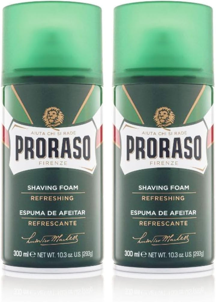 Shaving Foam, 300Ml, Refreshing and Toning Shaving Foam with Eucalyptus Oil and Menthol, Made in Italy, Green