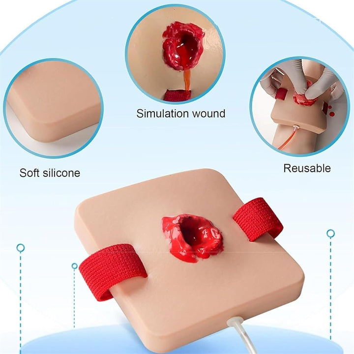 Wound Dressing and Tourniquet Simulator Manikin, 2 Pieces Wound Dressing Tourniquet Training Manikin, Wearable, Wound Skin Simulation Module, for Medical Courses, Hemostasis First Aid Practice